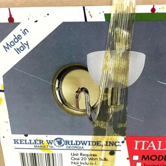 Frosted Glass Wall Lighting Fixture 5609 OPEN BOX Keller Italian Italisa Series - Picture 1 of 13